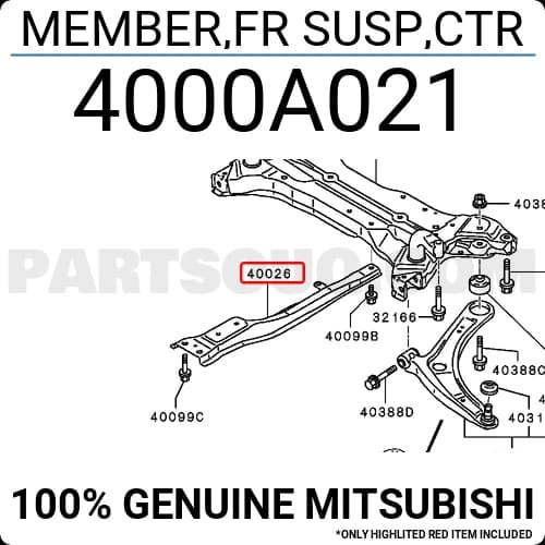 Front Suspension Member | OE 4000A021 | Mitsubishi | Suspension Systems